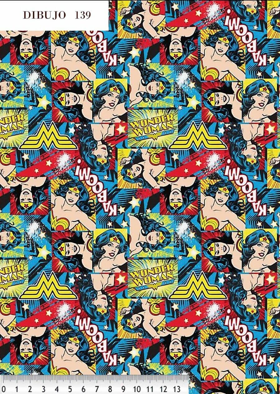 Algodón estampado Wonderwoman