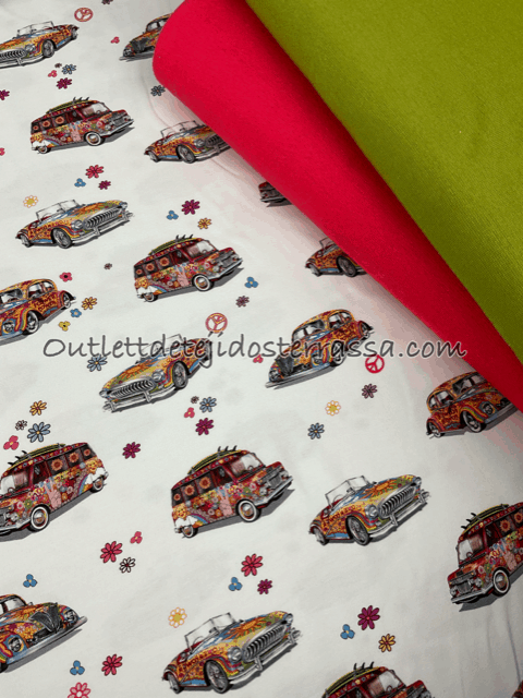 Punto camiseta estampado “Coches hippies"