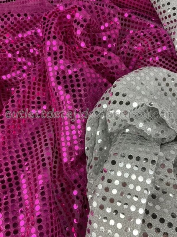 Lentejuelas Fuxia y Plata 90 cms. - Imagen 2