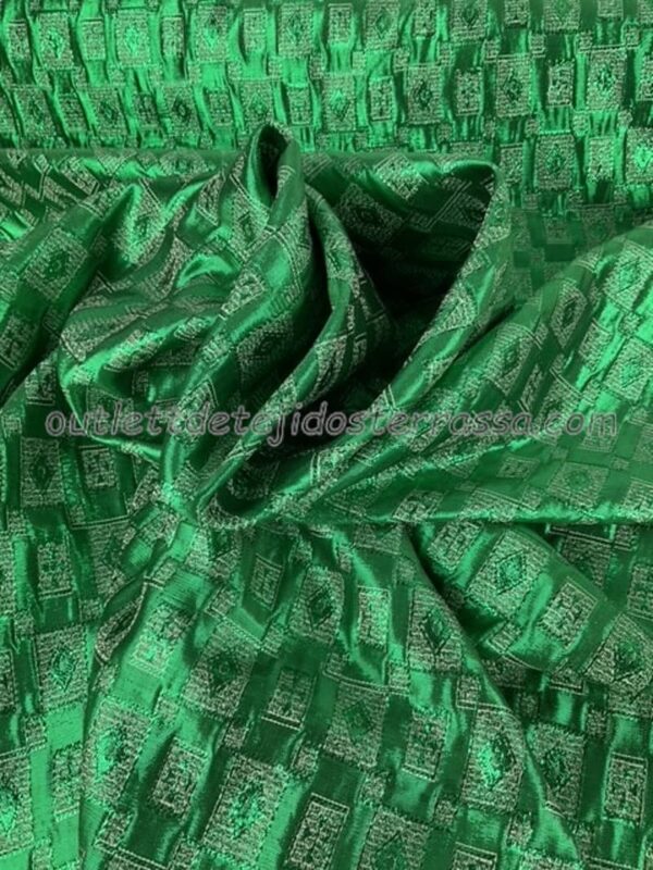 Lame Jacquard Verde y Fuxia - Imagen 3