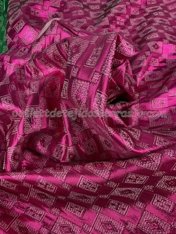 Lame Jacquard Verde y Fuxia - Imagen 5