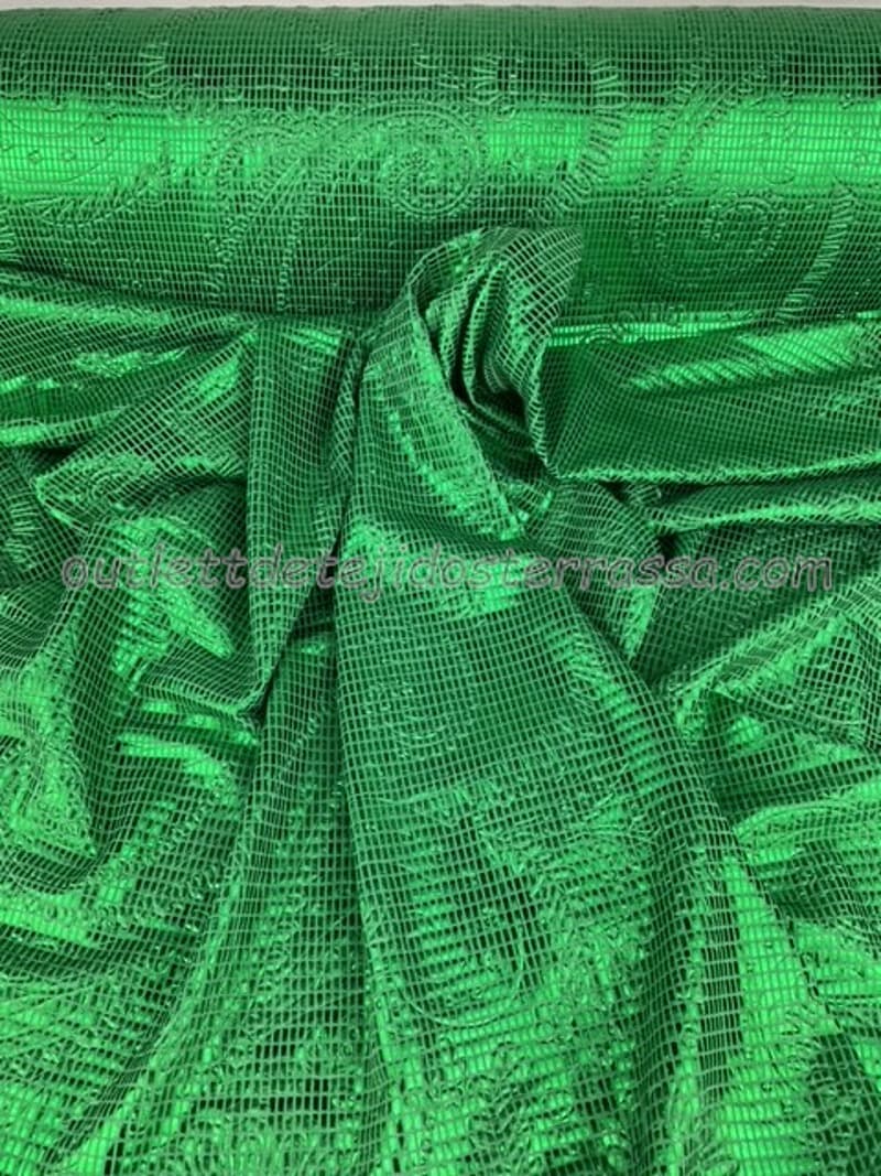 Punto lycra cuadritos cachemir verde