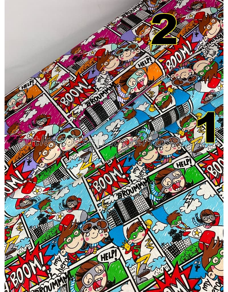 Algodón estampado Comic boom