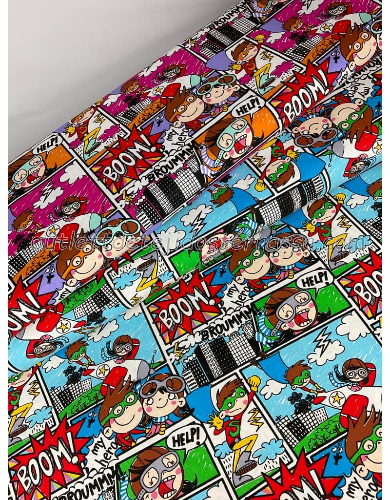 Algodón estampado Comic boom