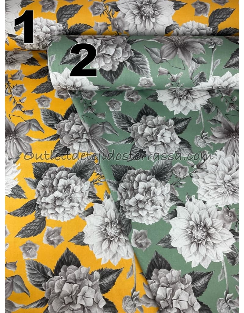 Canvas estampado Flores mostaza o mint