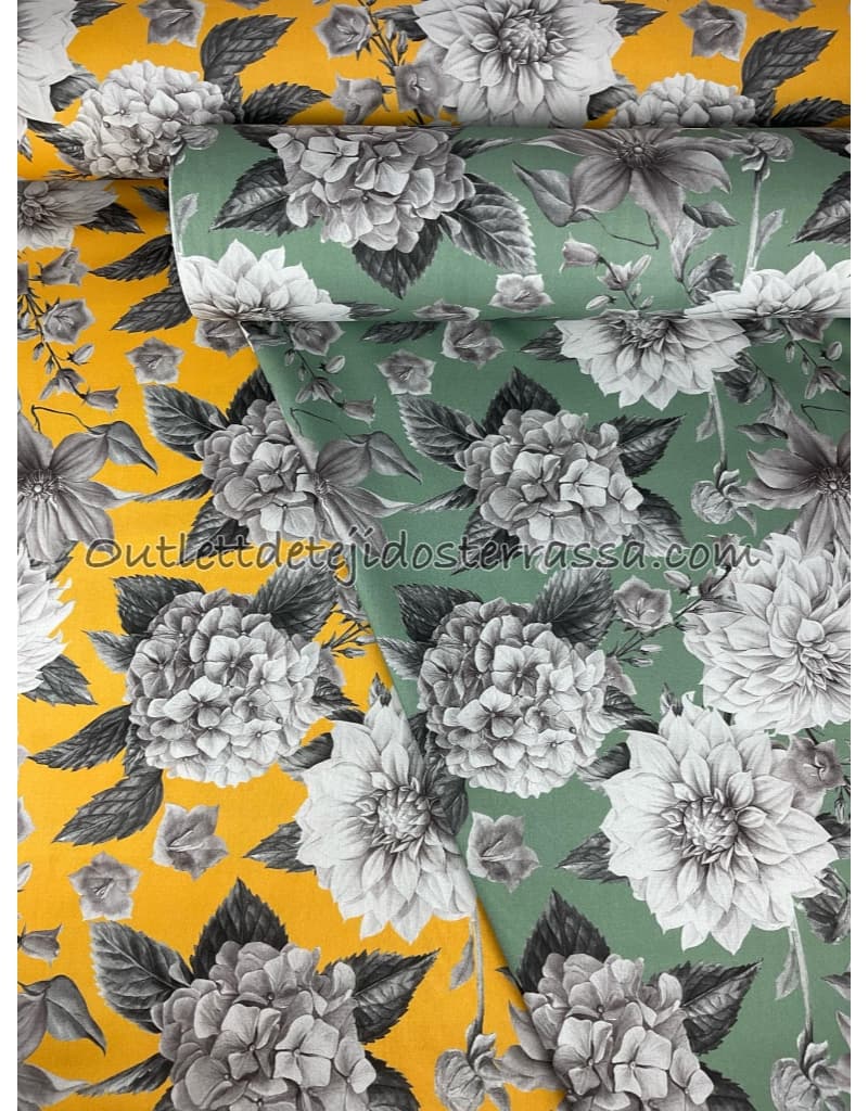 Canvas estampado Flores mostaza o mint