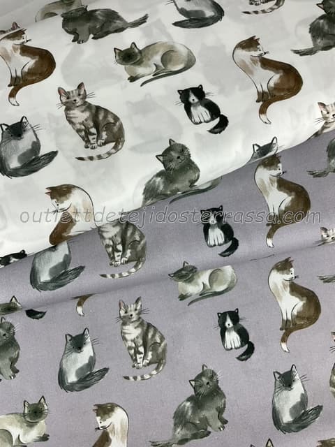 Algodón estampado Gatitos