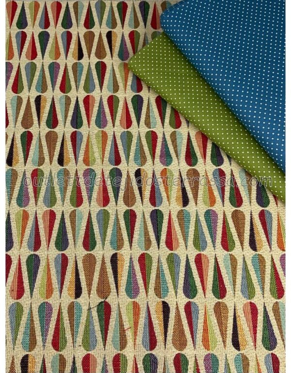 Gobelino Jacquard Lágrimas colores Trozos - Imagen 3