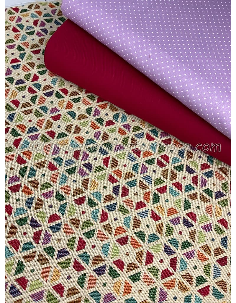 Gobelino Jacquard Hexágonos Trozos