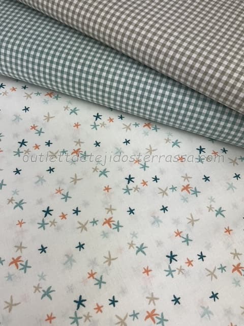 Algodón estampado Estrellitas Mint