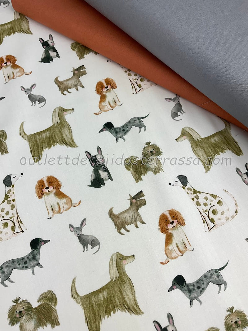 Algodón estampado Perritos