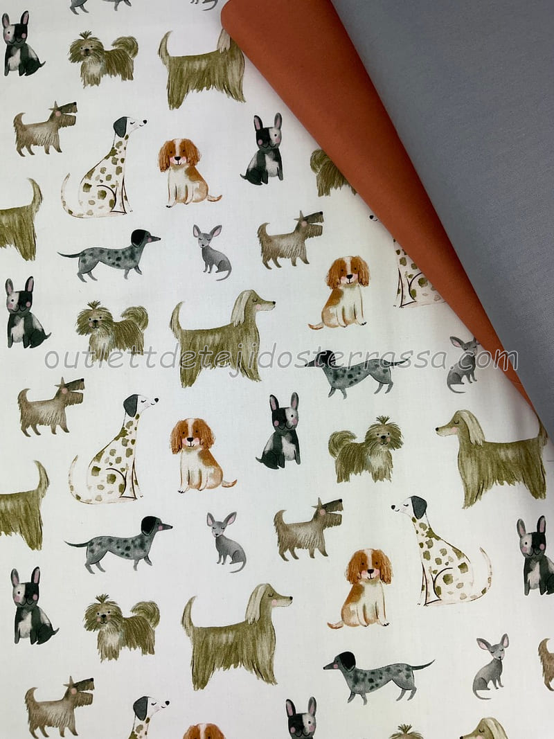 Algodón estampado Perritos