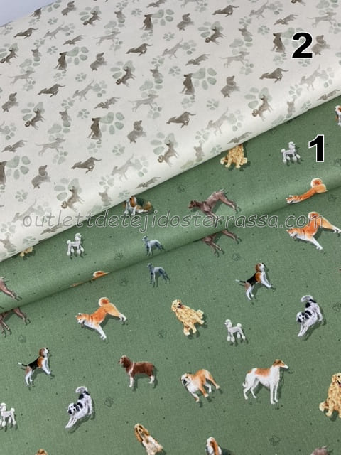 Algodón estampado Colección Perros