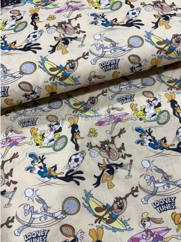 Algodón estampado Looney Tunes