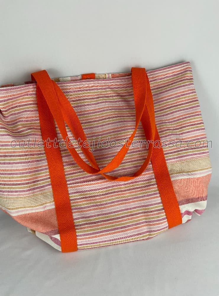 Bolso playa rayas naranja