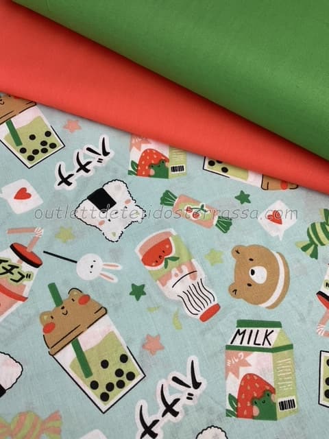 Algodón estampado Sushi Japo