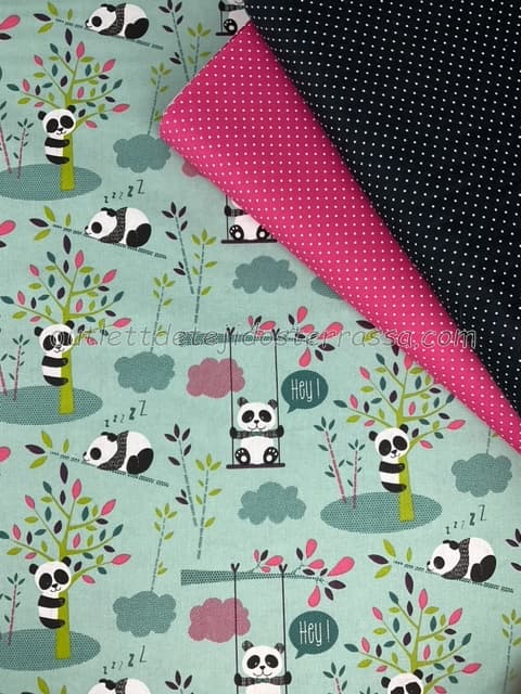 Algodón estampado Oso panda