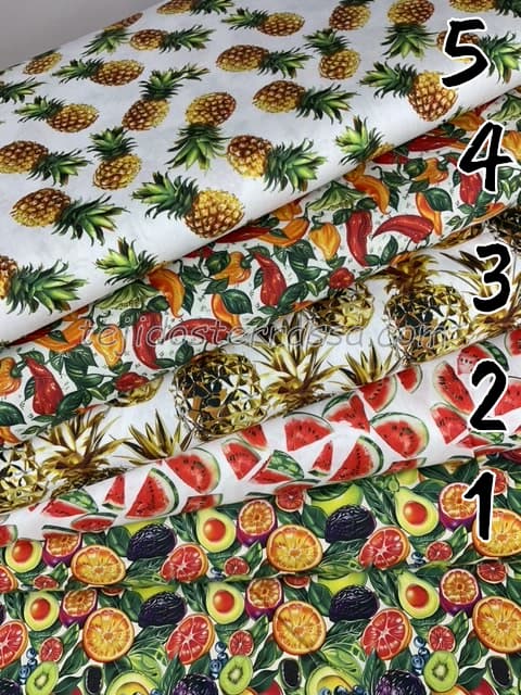 Algodón estampado Frutas