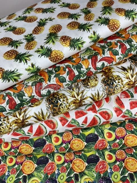 Algodón estampado Frutas