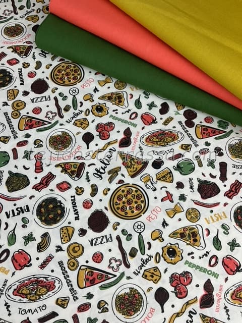 Algodón estampado Pizza